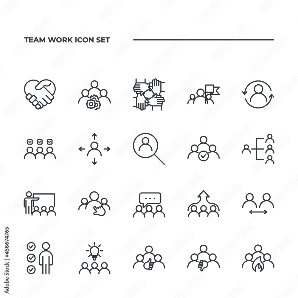 Team Work set icon, isolated Team Work set sign icon, vector illustration Team Work set icon, isolated Team Work set sign icon, vector illustration