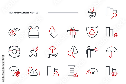 Risk Management set icon, isolated Risk Management set sign icon, vector illustration