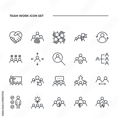 Team Work set icon, isolated Team Work set sign icon, vector illustration