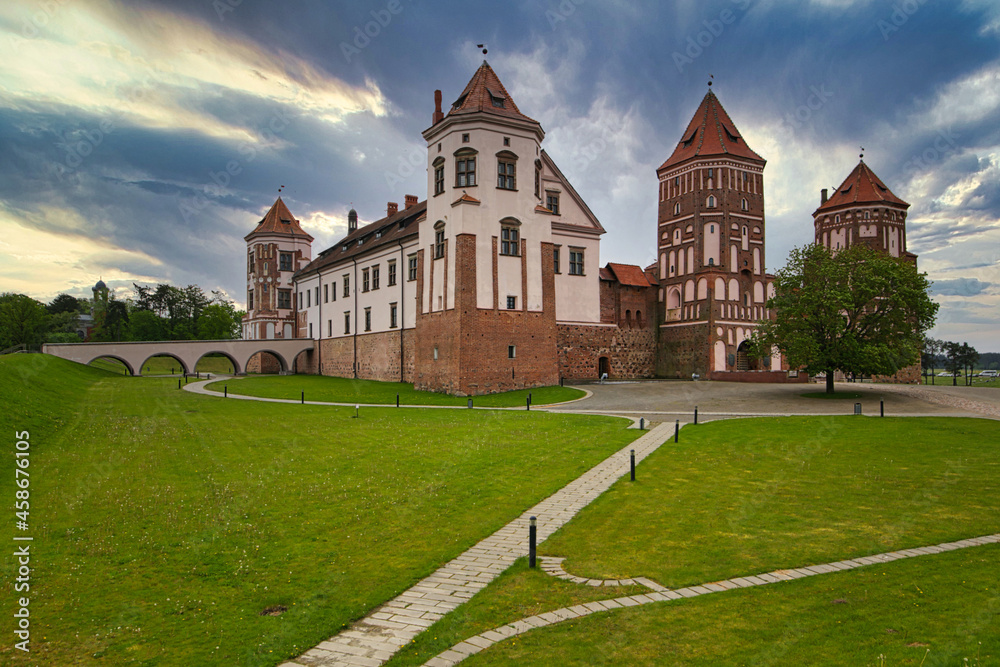 MIR, BELARUS - September 17, 2021: the architectural monument of the Mir Castle
