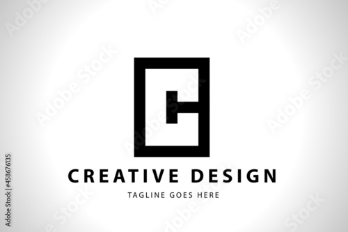 Letter C Logo design. C Vector Letter Design with squares.