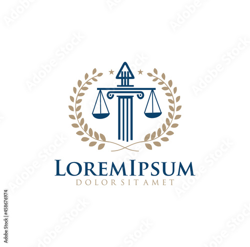 justice law Logo Template vector illustration design. attorney logo Vector icon