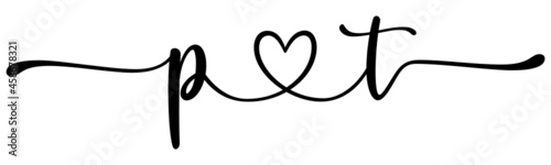 pt, tp, letters with heart Monogram, monogram wedding logo. Love icon, couples Initials, lower case, connecting HEART, home decor,