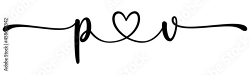 pv, vp, letters with heart Monogram, monogram wedding logo. Love icon, couples Initials, lower case, connecting HEART, home decor,