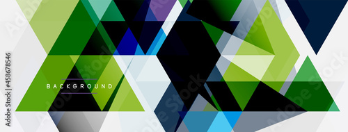 Color triangles composition, geometric abstract background. Techno or business concept, pattern for wallpaper, banner, background, landing page