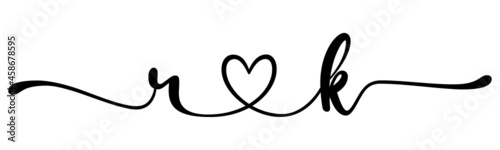 rk, kr, letters with heart Monogram, monogram wedding logo. Love icon, couples Initials, lower case, connecting HEART, home decor,