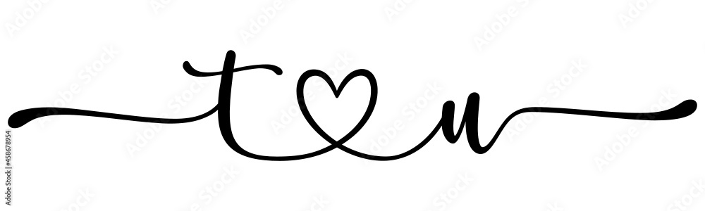 tu, ut, letters with heart Monogram, monogram wedding logo. Love icon, couples Initials, lower case, connecting HEART, home decor,