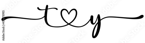 ty, yt, letters with heart Monogram, monogram wedding logo. Love icon, couples Initials, lower case, connecting HEART, home decor,