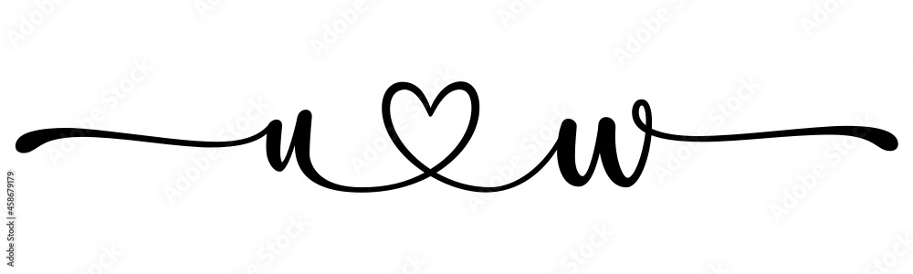 uw, wu, letters with heart Monogram, monogram wedding logo. Love icon, couples Initials, lower case, connecting HEART, home decor, uw, wu, letters with heart Monogram, monogram wedding logo. Love icon, couples Initials, lower case, connecting HEART, home decor,