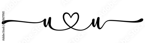 uu, uu, letters with heart Monogram, monogram wedding logo. Love icon, couples Initials, lower case, connecting HEART, home decor,