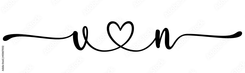 vn, nv, letters with heart Monogram, monogram wedding logo. Love icon, couples Initials, lower case, connecting HEART, home decor, vn, nv, letters with heart Monogram, monogram wedding logo. Love icon, couples Initials, lower case, connecting HEART, home decor,