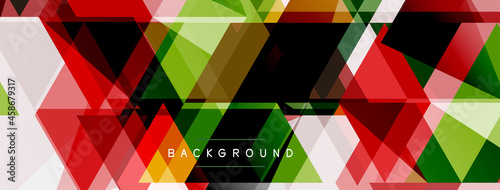 Color triangles composition, geometric abstract background. Techno or business concept, pattern for wallpaper, banner, background, landing page