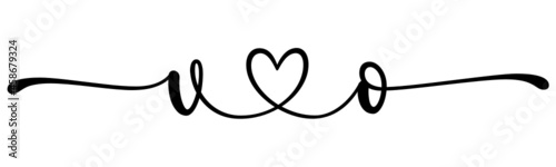 vo, ov, letters with heart Monogram, monogram wedding logo. Love icon, couples Initials, lower case, connecting HEART, home decor,