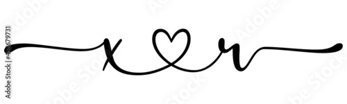 xr, rx, letters with heart Monogram, monogram wedding logo. Love icon, couples Initials, lower case, connecting HEART, home decor,
