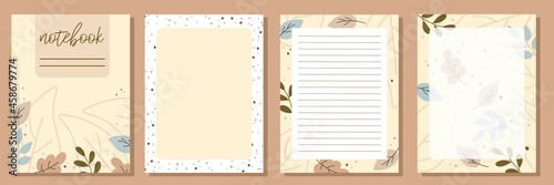 Floral notepad, note, journal, postcards. Cute design.