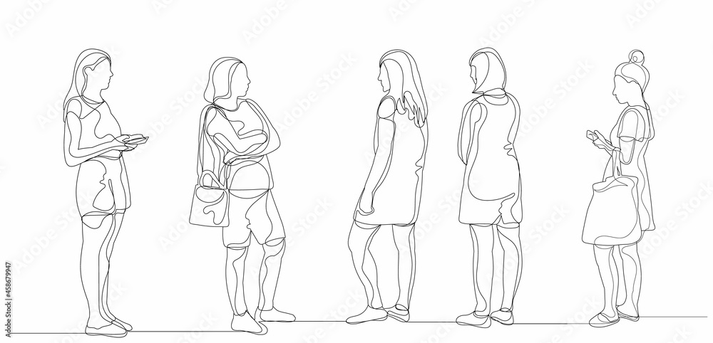 one continuous line drawing people communicate, sketch