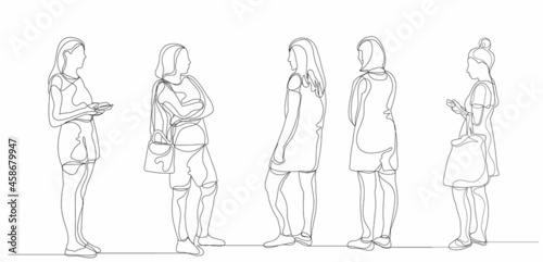 one continuous line drawing people communicate, sketch