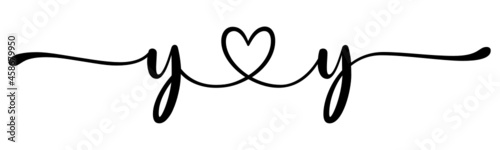 yy, yy, letters with heart Monogram, monogram wedding logo. Love icon, couples Initials, lower case, connecting HEART, home decor,