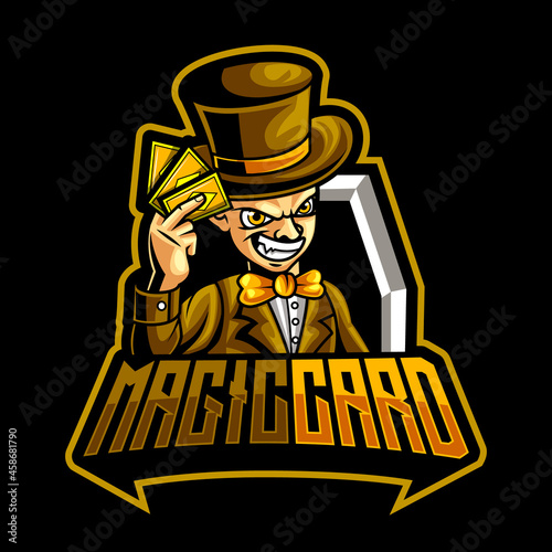 magician mascot for sports and esports logo vector illustration