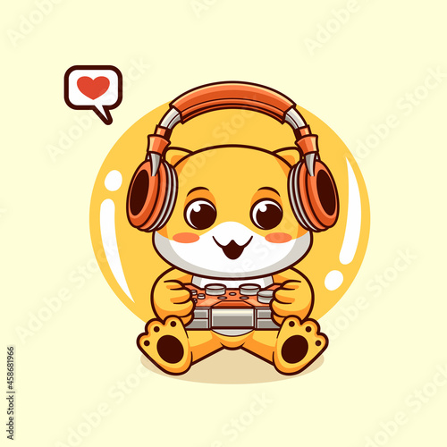  cute cat adorable mascot vector illustration template