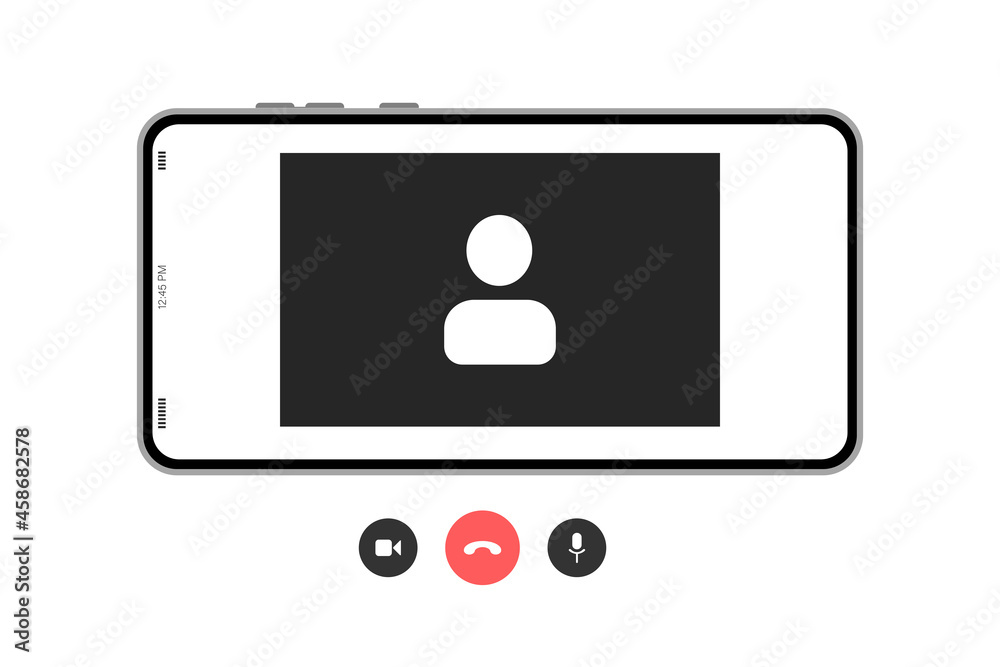 Video Call Template on Phone Screen. Concept of webinar Video Call Template on Phone Screen. Concept of webinar