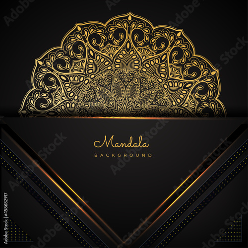 Gold and black ornamental arabesque mandala background with abstract pattern abrabic style.
Abstract mandala background for wedding card, invitation card, book cover.
