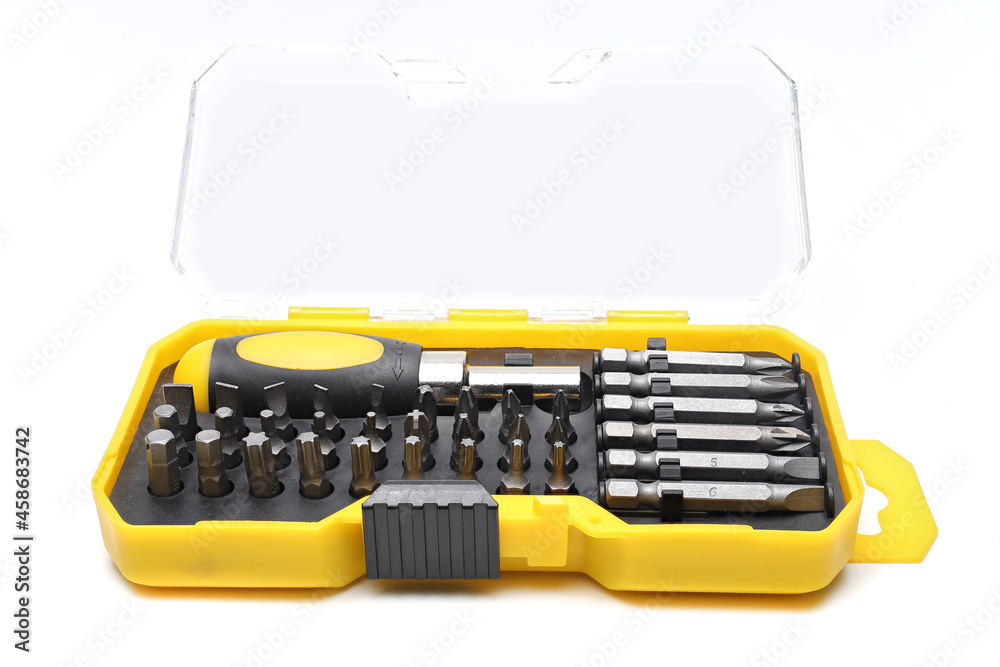 Set of screwdrivers on a white background Set of screwdrivers on a white background