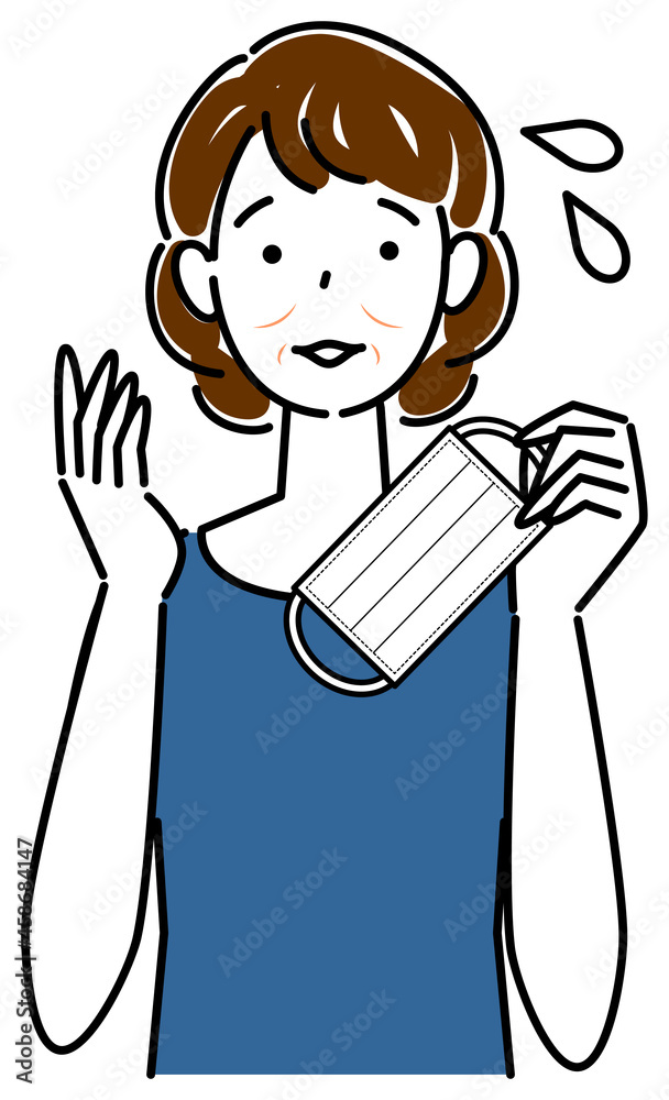 スキンケア マスクの着用が原因で顔のしわやたるみが出来た女性 イラスト シンプル ベクター
Skin Care. Woman with wrinkles and sagging face caused by wearing a mask. Illustration simple vector. スキンケア マスクの着用が原因で顔のしわやたるみが出来た女性 イラスト シンプル ベクター
Skin Care. Woman with wrinkles and sagging face caused by wearing a mask. Illustration simple vector.