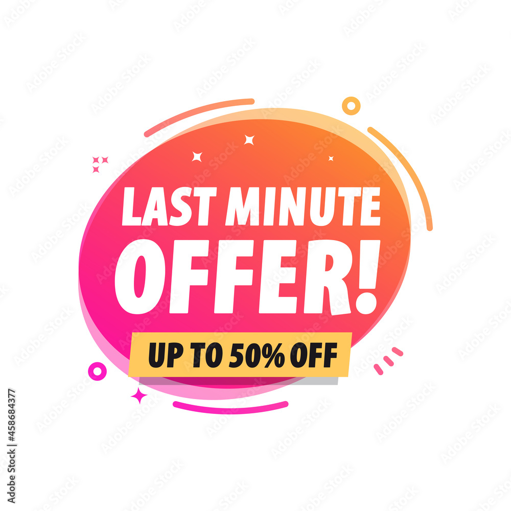 Obraz premium Last Minute Offer Up To 50% Off Shopping Label