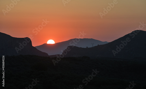 Majestic sunset in the mountains landscape