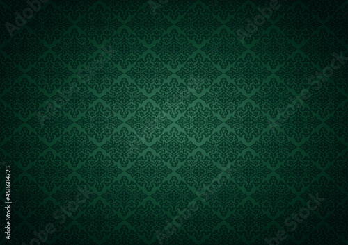 Oriental vintage background with Indo-Persian ornaments. Royal, luxurious wallpaper in green color. Background for cover, postcard, ad, leaflet, label, poster, banner and invitations