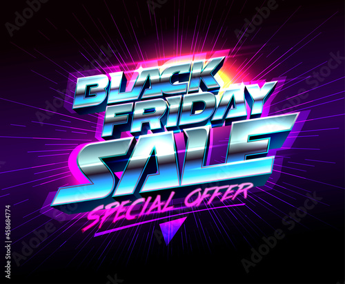 Black friday sale web banner design mockup, special offer, vector illustration