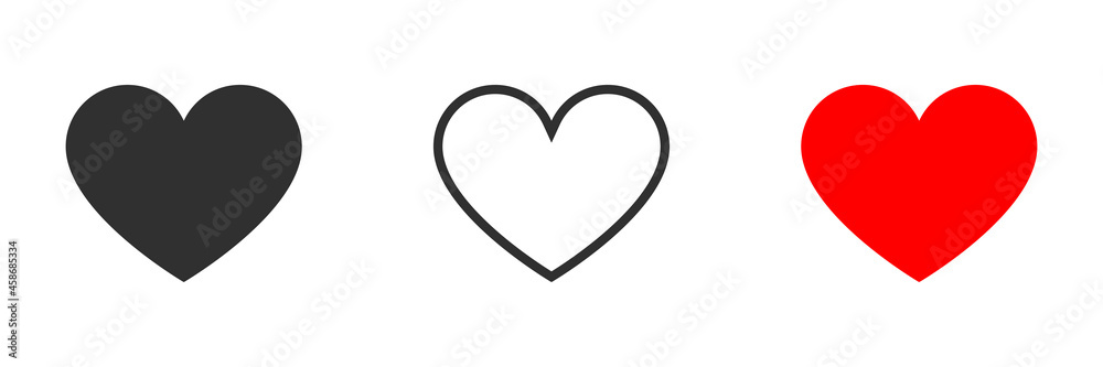 Collection of heart illustrations, Love symbol icon set, love symbol. Valentine's day, declaration of love Collection of heart illustrations, Love symbol icon set, love symbol. Valentine's day, declaration of love