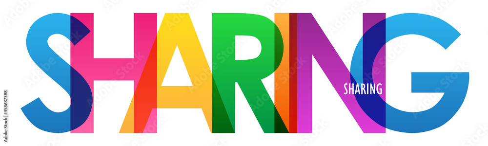 Fototapeta premium SHARING colorful vector typography banner on white background