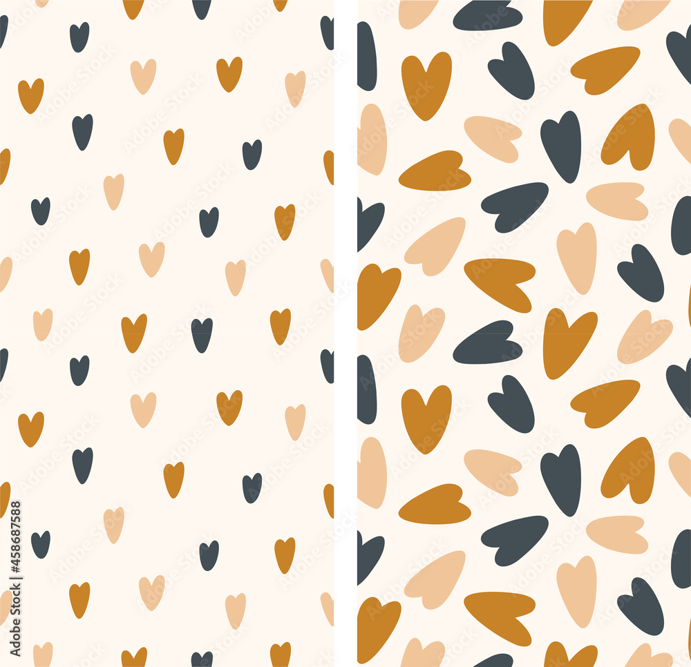 Seamless pattern. Hearts on a neutral background. Vector illustration Seamless pattern. Hearts on a neutral background. Vector illustration