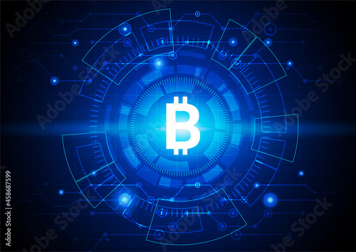 Bitcoin electric conceptual background