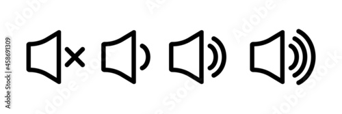 Volume icon set illustration. Mute and unmute icon vector illustrtion