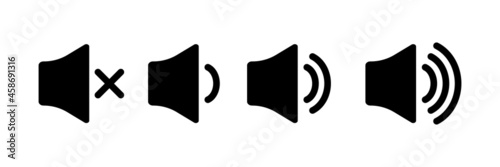 Volume icon set illustration. Mute and unmute icon vector illustrtion