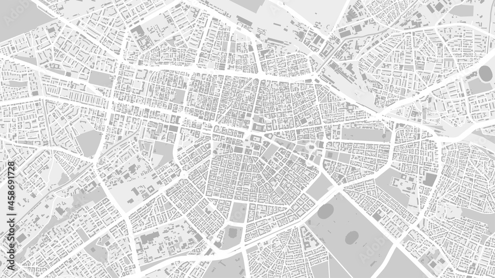 White and light grey Sofia City area vector background map, streets and water cartography illustration. - obrazy, fototapety, plakaty 