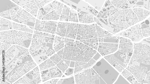 White and light grey Sofia City area vector background map, streets and water cartography illustration. photo