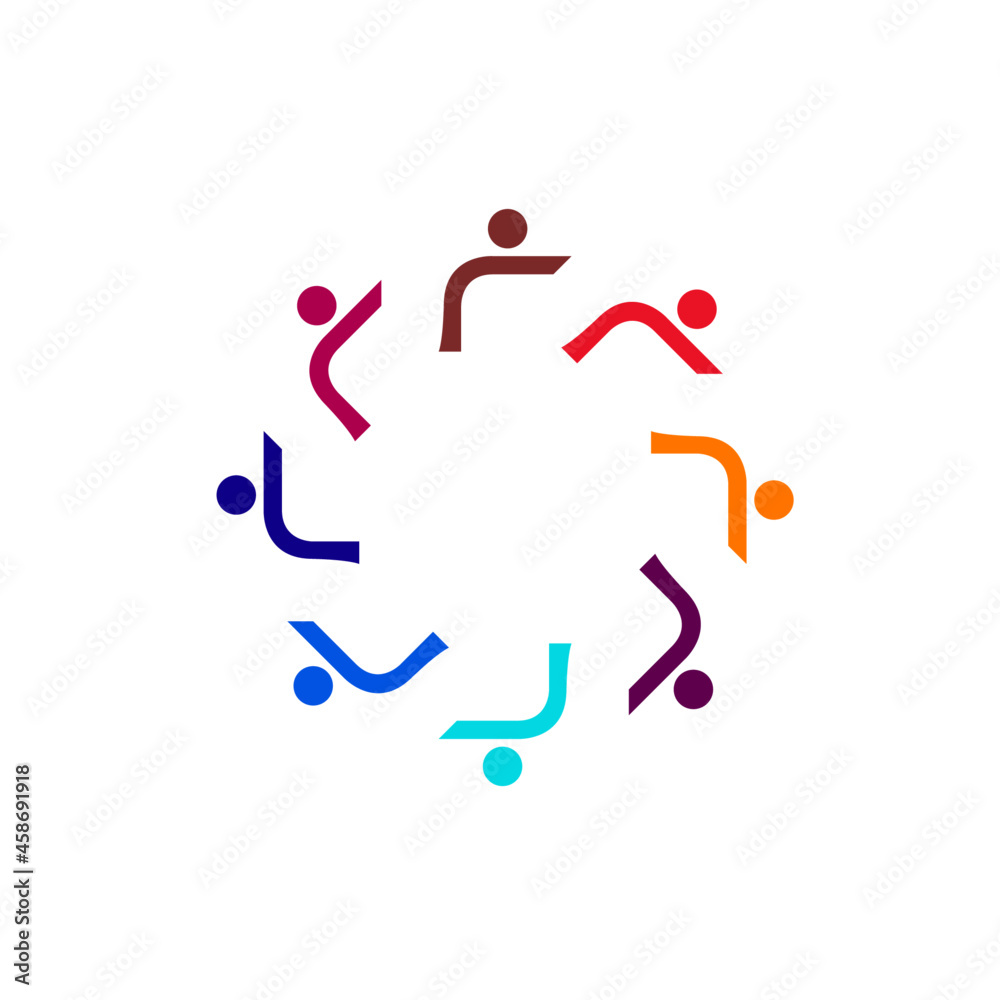 People Together Team, Teamwork, People Connected Sign, Symbol, Logo isolated on White People Together Team, Teamwork, People Connected Sign, Symbol, Logo isolated on White