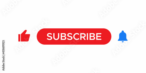 Icon Set of Streaming Channel. Like, Subscribe Button, and Bell