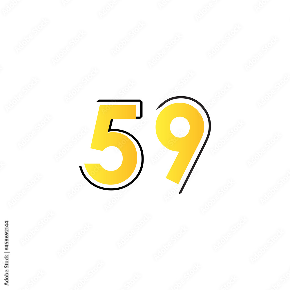 59 th anniversary event party. Vector illustration. numbers template for Celebrating. 59 th anniversary event party. Vector illustration. numbers template for Celebrating.