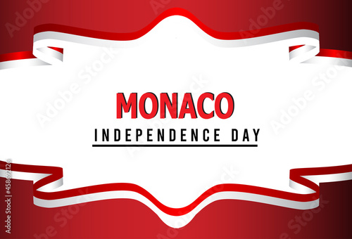 Happy independence day of Monaco . template, background. Vector illustration