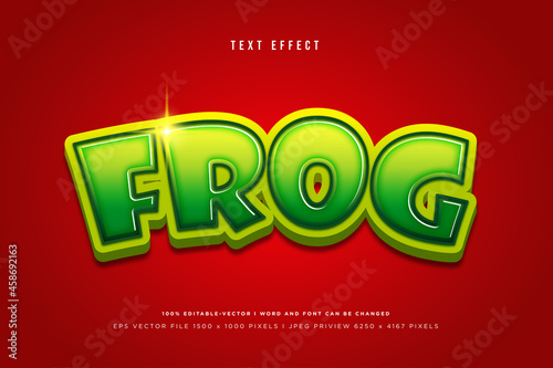 Frog 3d text effect on red background
