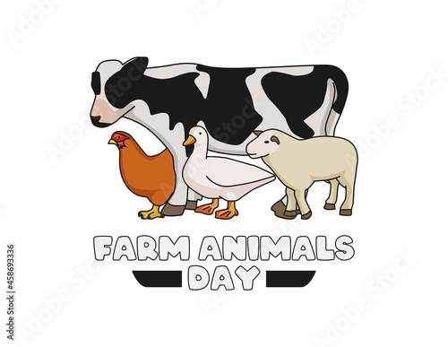 vector graphic of world farm animals day good for world farm animals day celebration. flat design. flyer design.flat illustration.