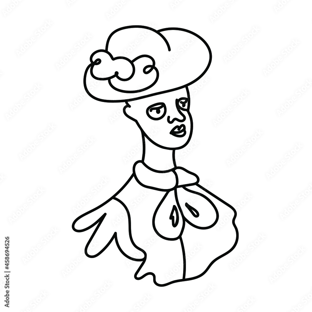 Vector vampire woman for Halloween with black line on white background doodle style.Holiday,horror,scary illustration for all saints day hand drawn.Designs for invitations,posters,packaging. Vector vampire woman for Halloween with black line on white background doodle style.Holiday,horror,scary illustration for all saints day hand drawn.Designs for invitations,posters,packaging.