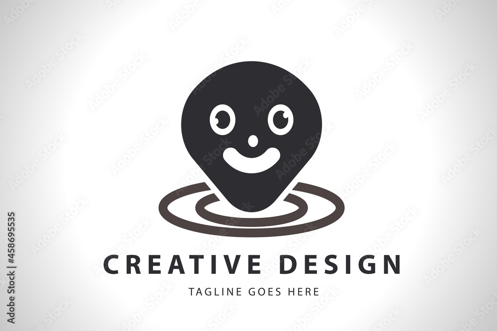 Cartoon maps illustration Logo Design Pin Cartoon maps illustration Logo Design Pin