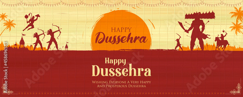 Happy Dussehra religious festival of India background