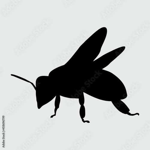 Bee Silhouette  Bee Isolated On White Background